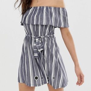 ASOS Dresses - Asos striped Bardot style dress with tie belt ASOS Dresses - Asos striped Bardot style dress with tie belt